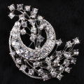 Las mujeres bailan exquisitos broches cristal fiesta Rhinestone claro broches placa femenina