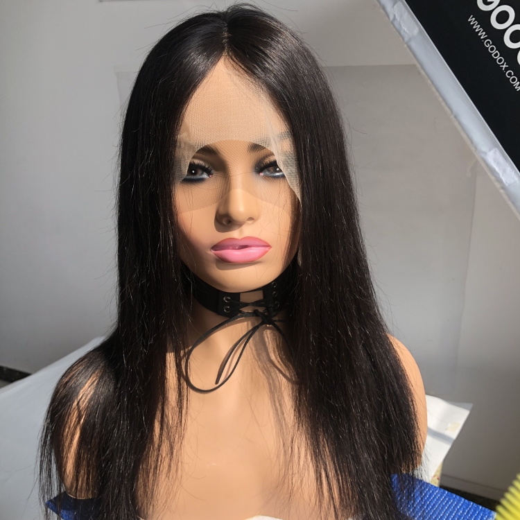 hair extension European virgin hair customized colors straight 13*1 lace wig
