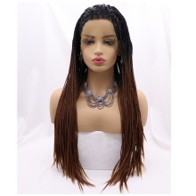 2021 synthetic cheap wig braid for black women twist braid wigs frontal dutch braid wig