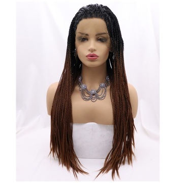 2021 synthetic cheap wig braid for black women twist braid wigs frontal dutch braid wig