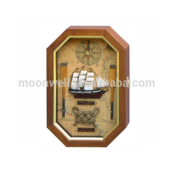 Wooden Nautical box,Shadow box with clock,Nautical cabinet,Gifts, Souvenir,Handicrafts,Decor,Crafts,Home Decoration