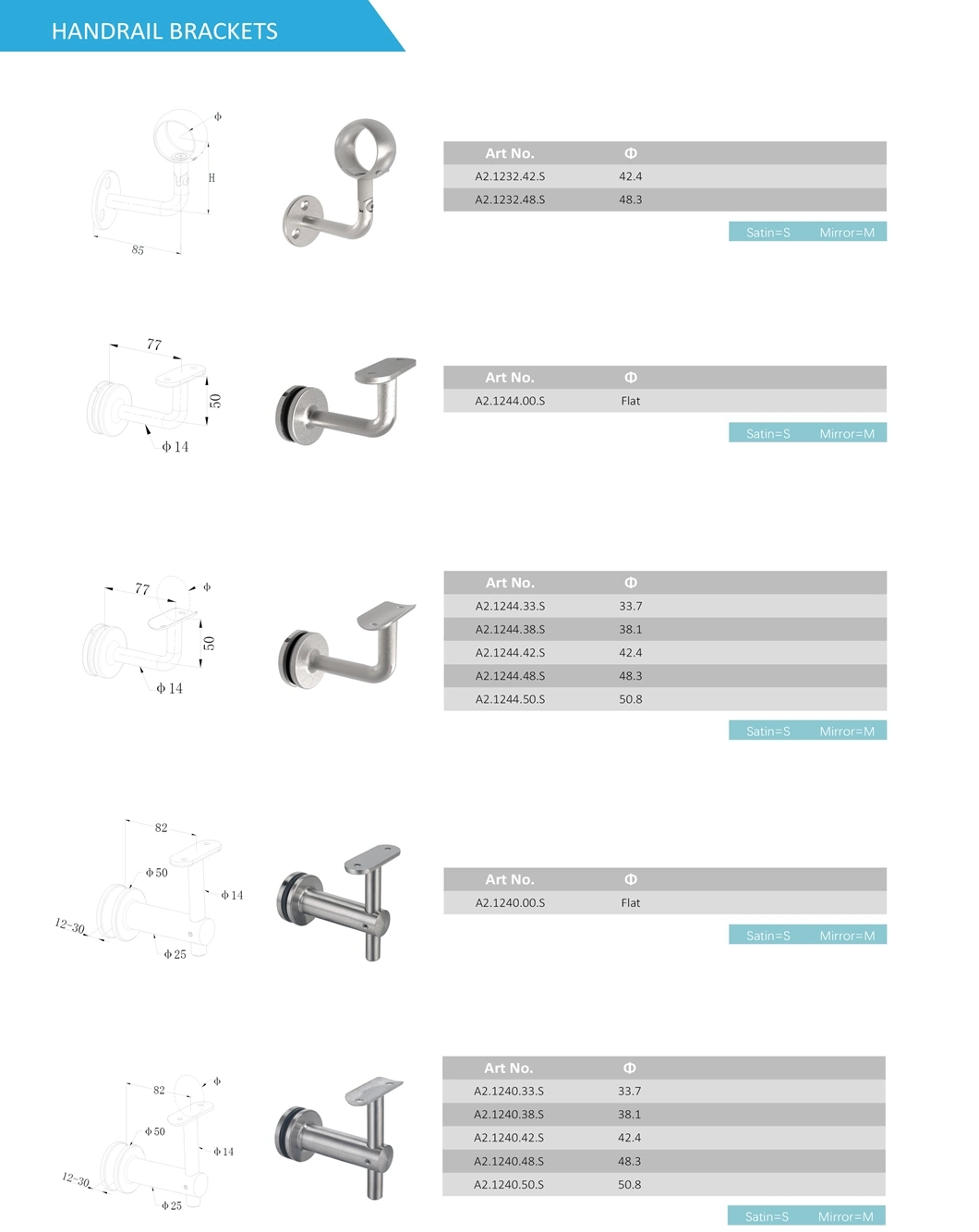 Zinc Alloy Balcony Railing Aluminium Square Stainless Steel Handrail