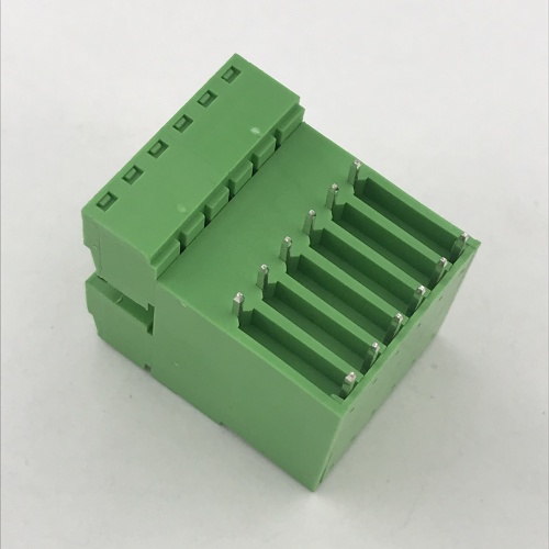 Double rows right angle pin plug-in terminal block