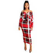 wrapped chest slit multicolor dress