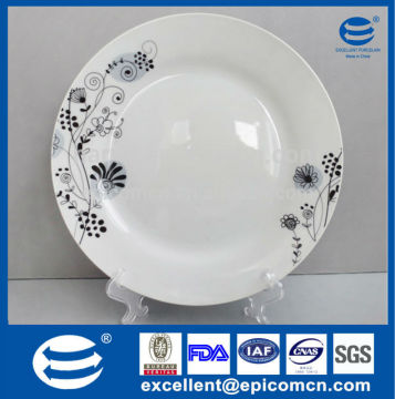 wholesale mass production cheap decal super white porcelain dinner plate 10.5 inch charger plate