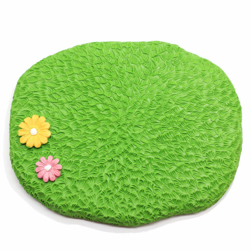 Hottest Resin Big Green Lawn Flowers 10pcs Flat Back Decoration Artificial Grass Ornament Craft Photo Props Window Display
