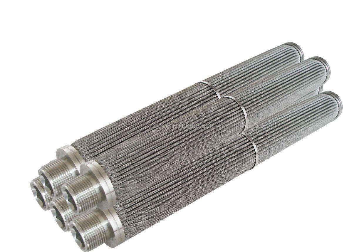 SS 316 pleated liquid filter element made from stainless steel wire mesh