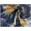 Poly sheril tie dyed knitted fabric