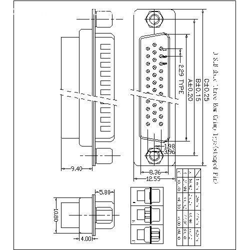 HDC01-MXXXXX D-SUB Male Three Row Crimp Type(stamped Pin)1  