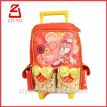 wholesale china factory School girls trolley backpack luggage trolley bags online