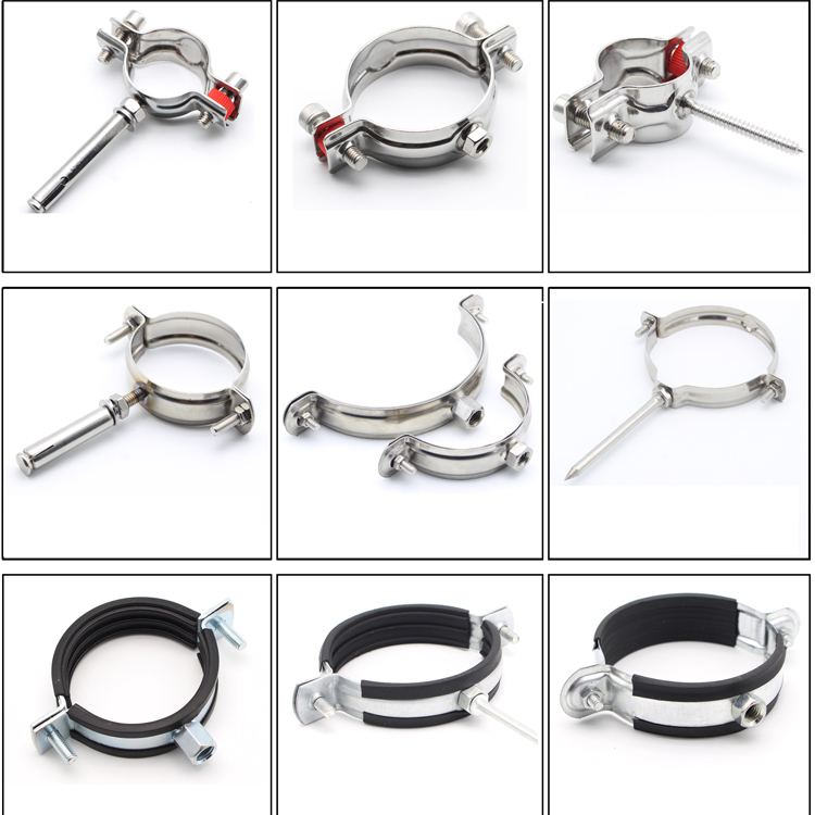 PPR metal card 4 points stainless steel pipe fitting hose clamp