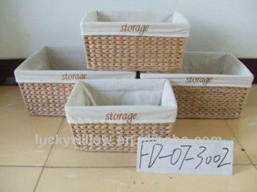 Exquisite straw storage basket & water grass storage basket with cotton liner
