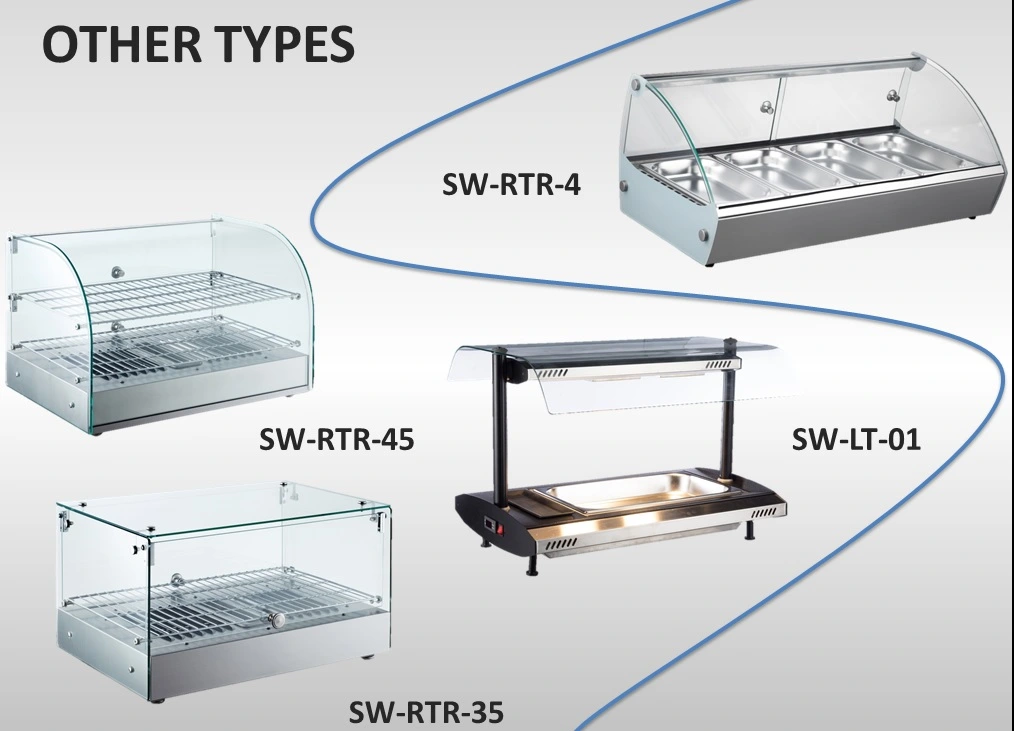 Stainless Steel Two Layer Table Top Opening Buffet Food Display Warmer