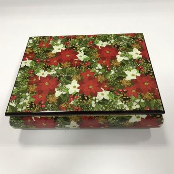 Custom Flower Printed Wooden Gift Packaging Box