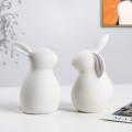 Ceramic White Rabbit Easter Decor