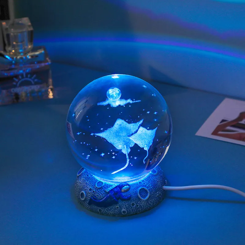 Shimmering Crystal Ball Night Light for Home Decor