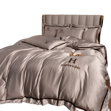 Luxury wahsed silk bedsheet bedding set