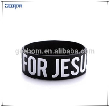 wide black silicone sport wristband, custom cheap silicone wristbands