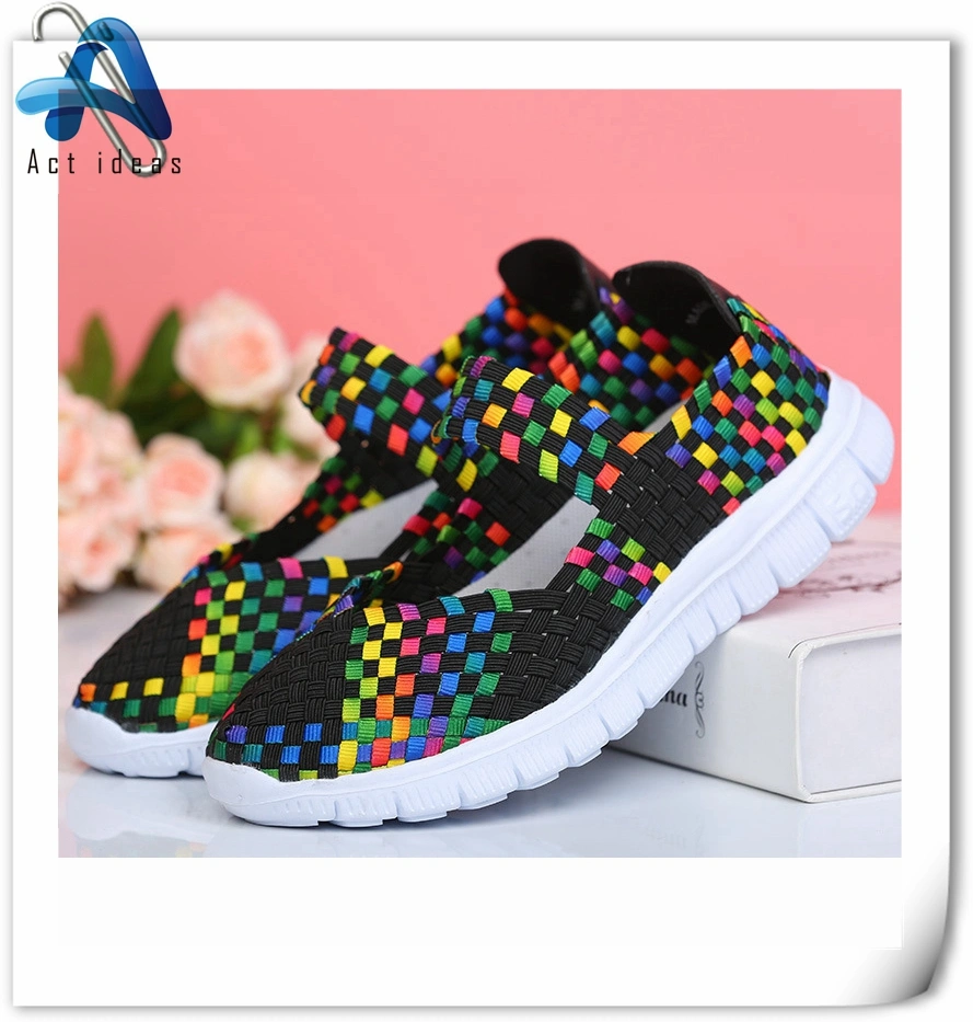 Wholesale Jinjiang Design High Quality Women Handmade Woven Shoes