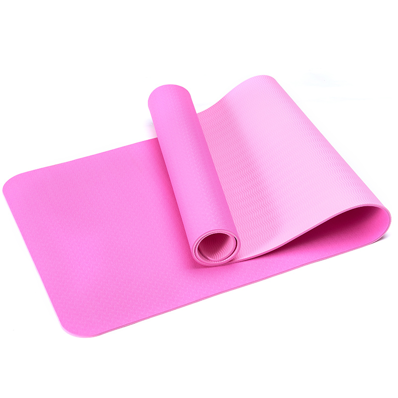 Custom tpe non-toxic non-slip durable Yoga Mat durable/latex-free non-skid exercise fitness green