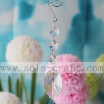 Pendentifs de lampe de lustre en verre cristal clair prisme 14MM octogone transparent 2 trous perles