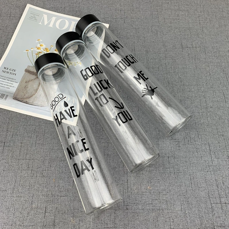 265ml Thin Long Shape Highborosilicate Glass Water Bottle, Glass Tea Bottle Juice Bottle