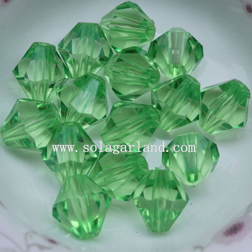 Clear Acrylic Faceted Bicone Spacer Pony Beads