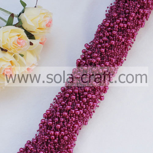 3MM i 8MM Plastik ABS Pearl Beaded Garland Dekoracje ślubne Party Lina 1.3 M.