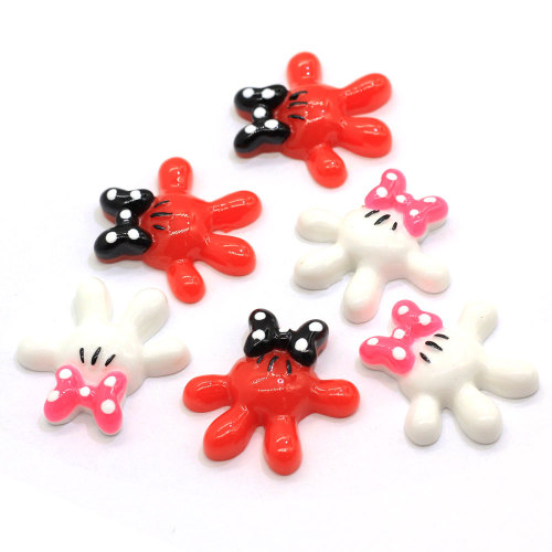 Cartoon Figur flache Rückseite Bowknot geformte Harz Perlen handgemachte Kinder Spielzeug Dekor Perlen Charms Room Desk Ornamente Cabochon