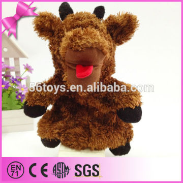 Winter Best Gift Promotion Lovely Plush Animal Bull Doll Hand Puppet
