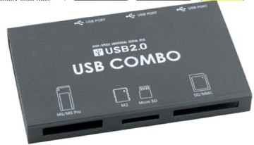 Aluminum Card Reader and Hub Combo