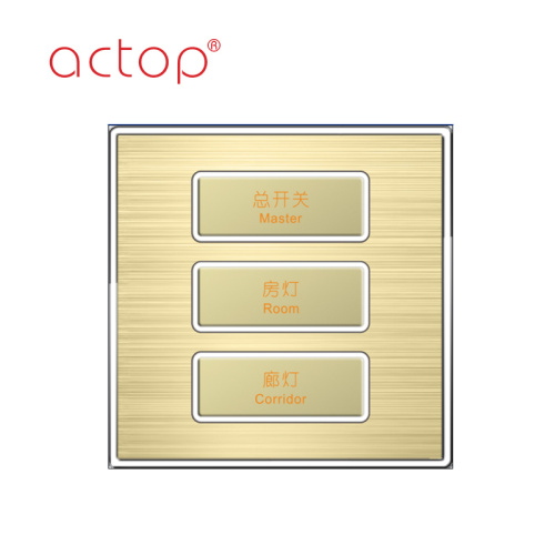 สวิตช์ไฟสเตนเลสสตีลสามแก๊งพร้อมรีโมท