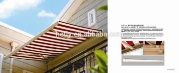 Motorized full-cassette retractable awning