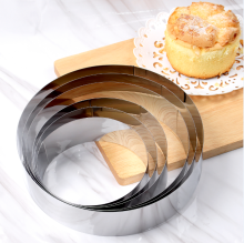 Circle Stainless Steel Cake Molds Set - Pastry Molds Set with 6 Pieces Cake Cutters