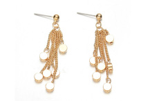 18k Gold Color Tiny Pendant Tassel Long Hanging Earring