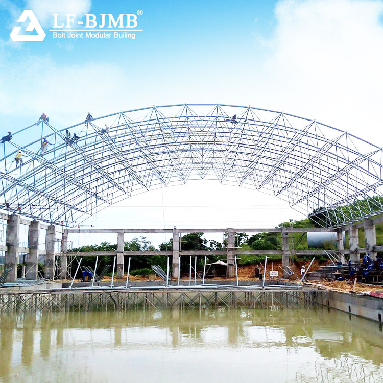 China supply space frame steel structure swimming pool roof metal swimming pool construction