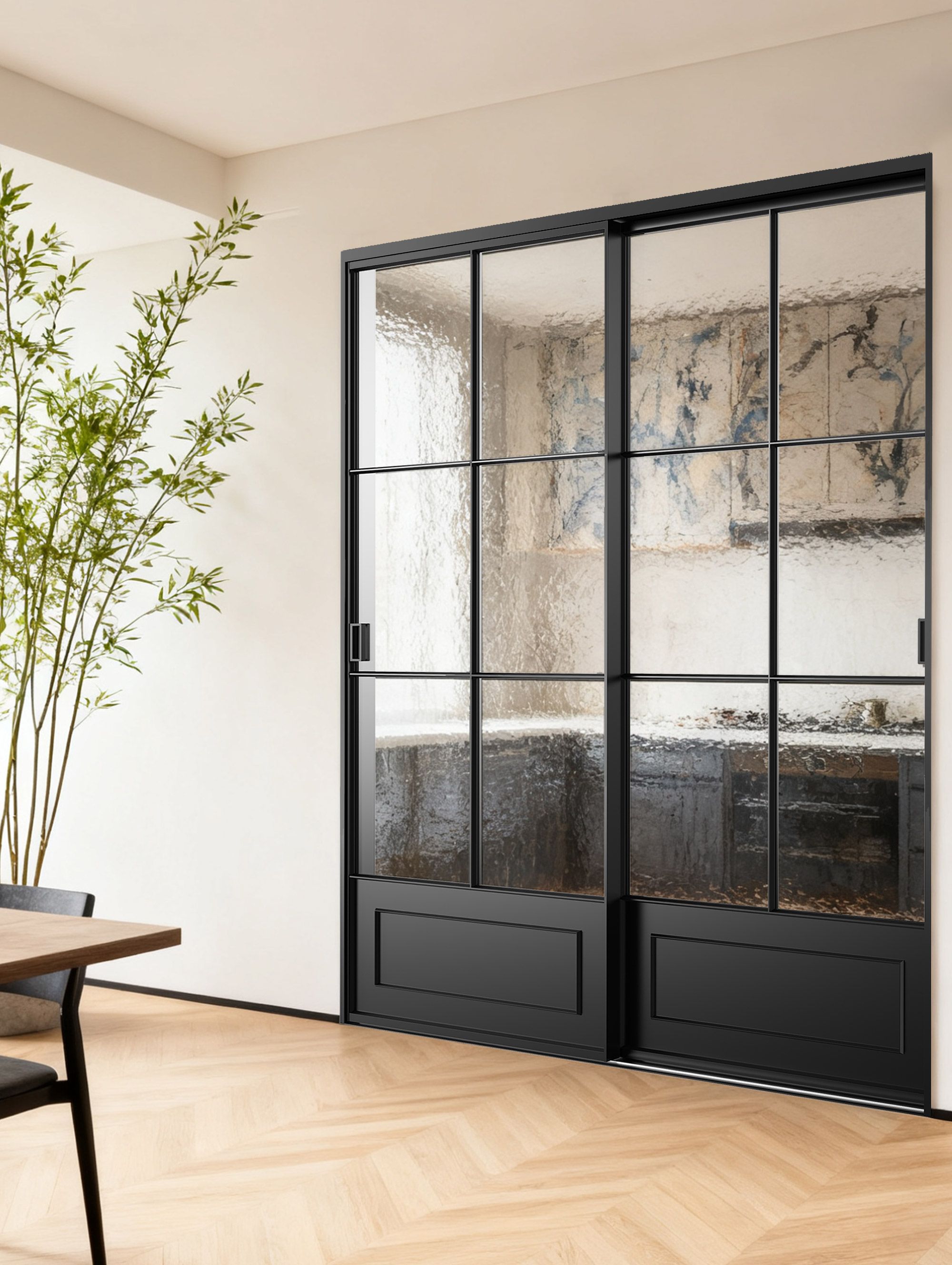 portas de pátio de alumínio preto black aluminium patio doors