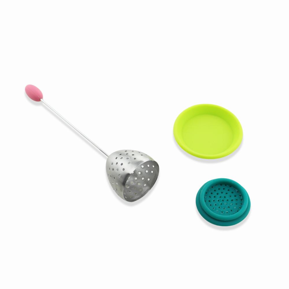 Mesh Silicone Tea Infuser med droppbricka