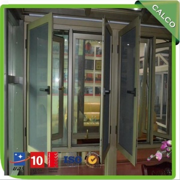 Aluminum casement window with security mesh