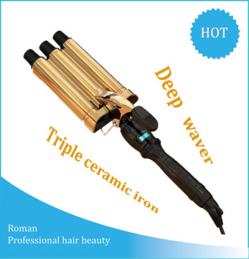 Triple ceramic iron hair curlers professional