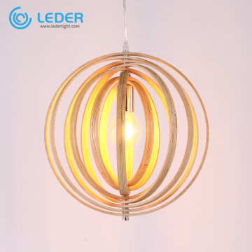 LEDER Small Desk Wooden Pendant Lamp