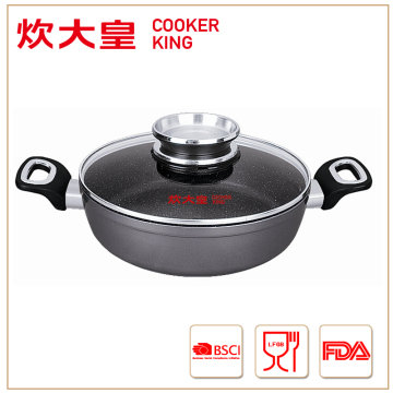 28cm forged aluminium marble coating low pot