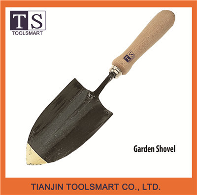 steel garden tools shovel with wooden handle