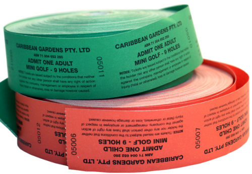 raffle ticket/coupon ticket roll paper, paprty ticket printing