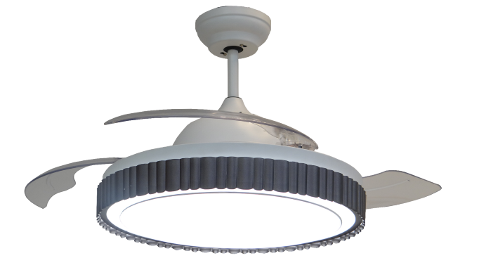 Modern White Ceiling Fan With Black Lampshade Wy R 072