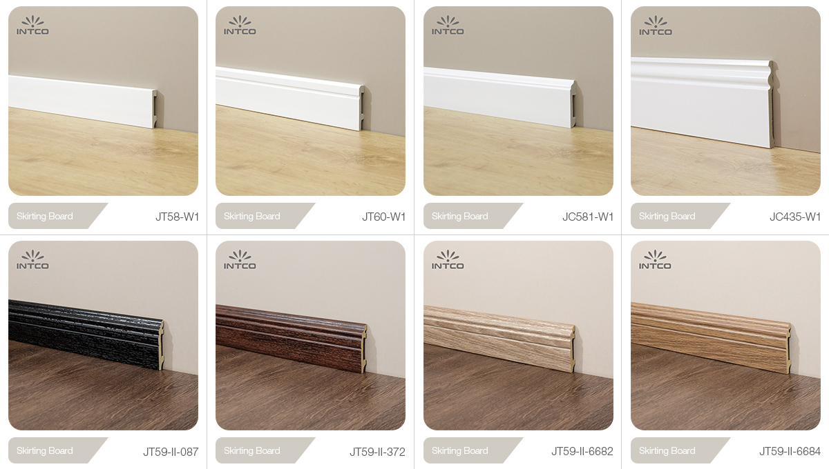 INTCO New Arrival PS Waterproof Baseboard Easy Installation Flooring Accessories Interior Decorative Skirting Board