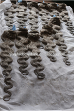 Brazilian human hair sew in weave gray hair weave