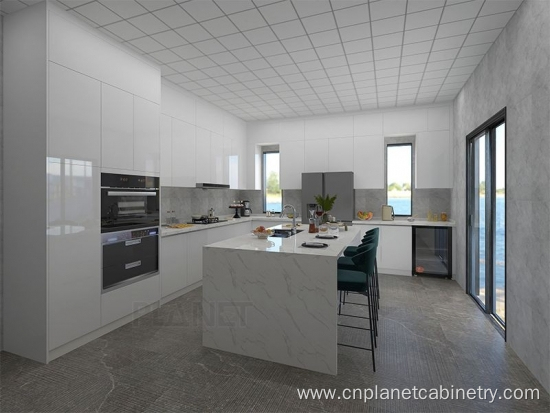 Modern Design Laminate White Glossy Kitchen Cabinets