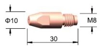40KD Binzel Type Contact Tips M8*30 E-Cu