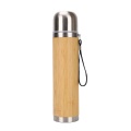 450ML Bamboo Water Bottle with Lid Lanyard